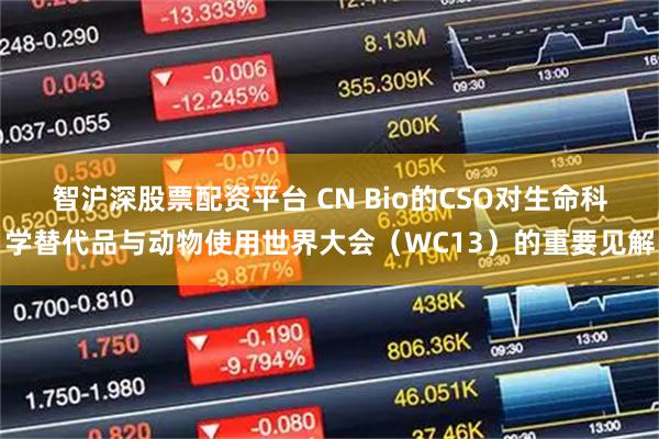 智沪深股票配资平台 CN Bio的CSO对生命科学替代品与动物使用世界大会（WC13）的重要见解