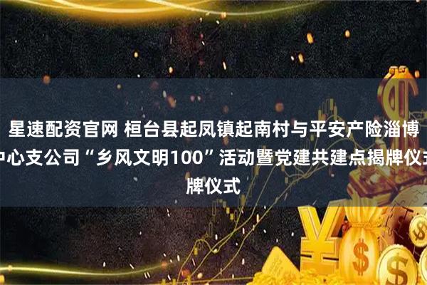 星速配资官网 桓台县起凤镇起南村与平安产险淄博中心支公司“乡风文明100”活动暨党建共建点揭牌仪式